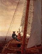 Caspar David Friedrich On a Sailing Ship oil painting